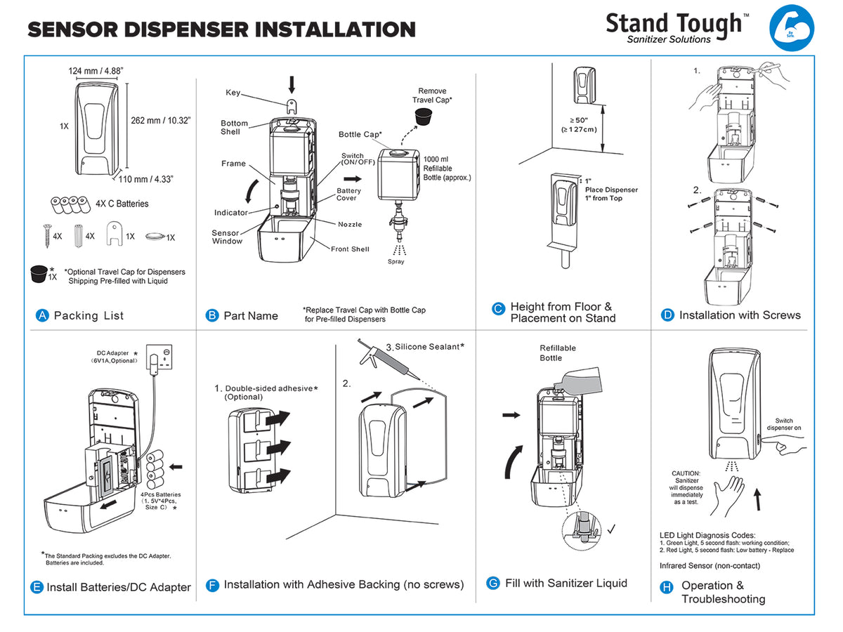 MOD-1378M | Sanitizer / Surface Stand